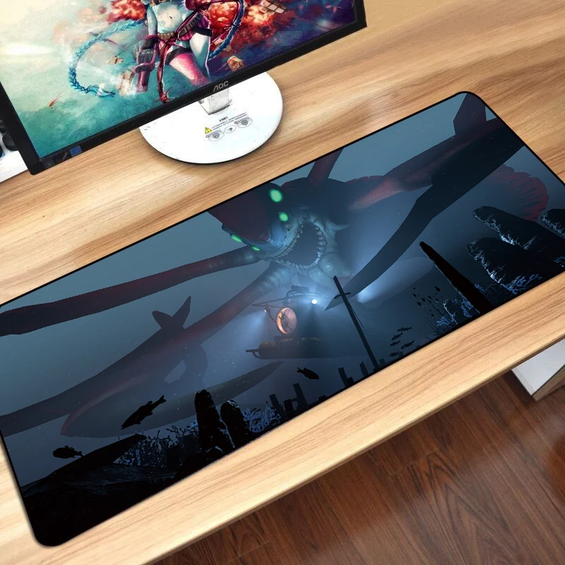 for subnautica gaming mouse pad rubber xl 800x300mm computer mousepad lockedge large keyboard soft mat anti silp for pc laptop free global shipping