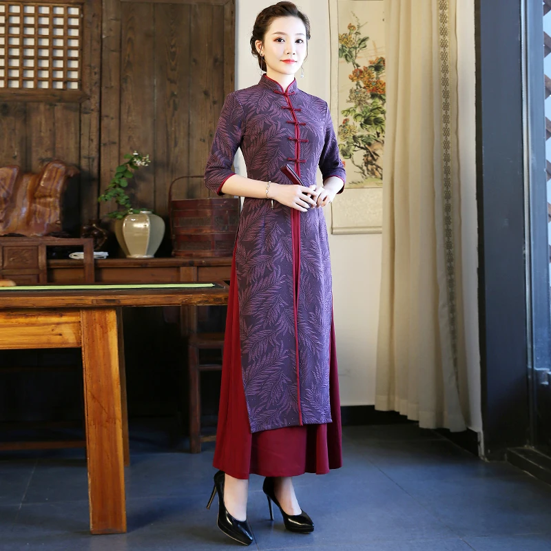 Длинное платье aodai, вьетнамское платье для женщин, традиционная одежда, платье ao dai, восточное платье, китайское платье, Ципао, чонсам - Цвет: color3