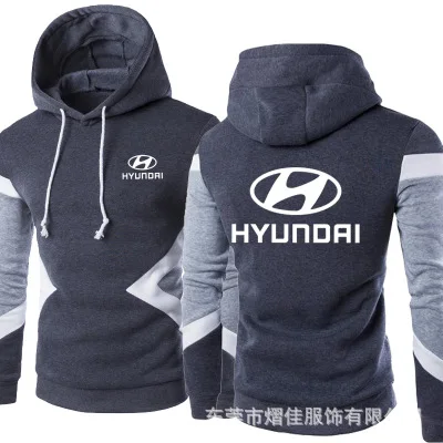 

2021 New Men Hyundai Spring Autumn Fashion Pullover Sweatshirts Patchwork Casual Cotton Hoodies Clothing S-5XL Size