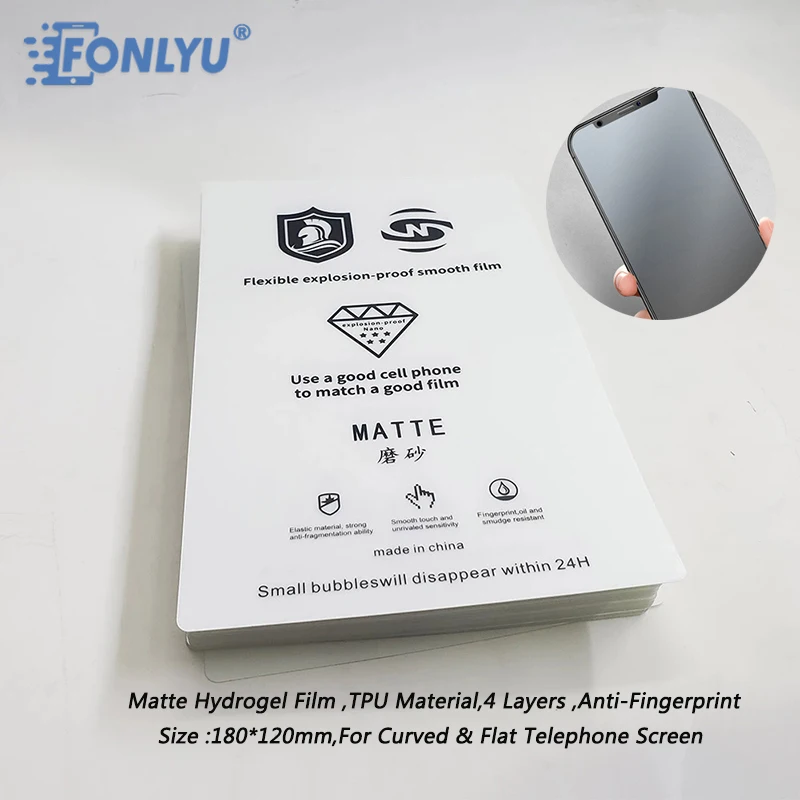 

FONLYU Anti Fingerprint Matte Hydrogel Film Phone Sticker For Hydrolic Film Cutting Machine DIY Plotter For Electronic cigarette
