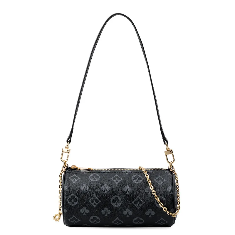 

2021 Female bag All-match Armpit Bag Shoulder Messenger Bag Round Bucket Bag Chain Female Bag Small Bucket Bag Mobile Phone Bag