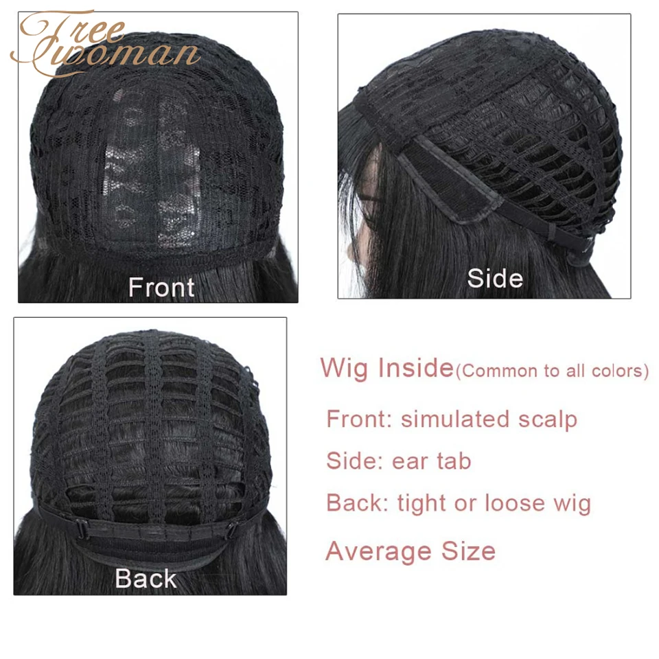 Черные синтетические парики для женщин FREEWOMAN парик с волнистыми волнами в