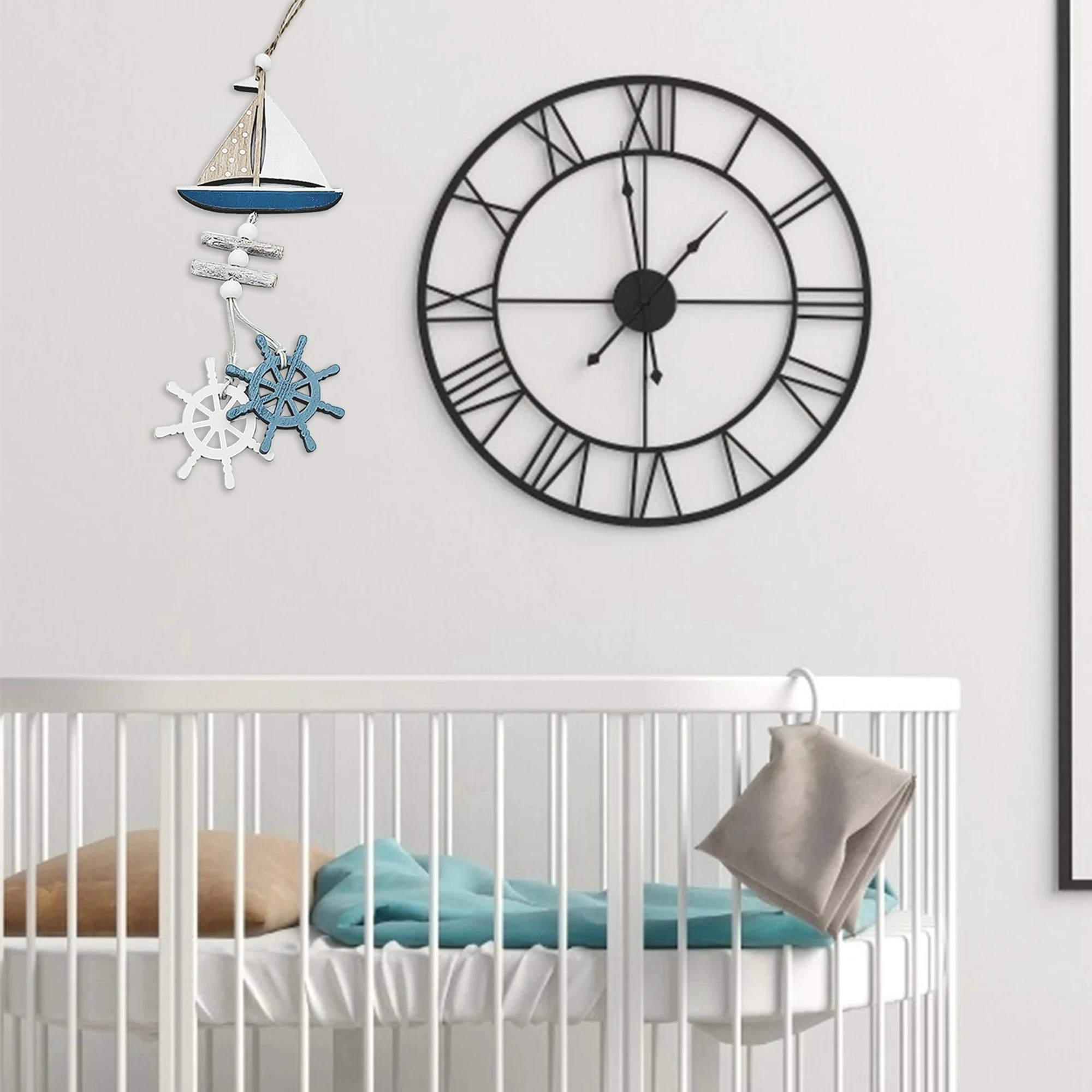 

Морской Настенный декор, деревянное искусственное украшение с рыбой/якорем