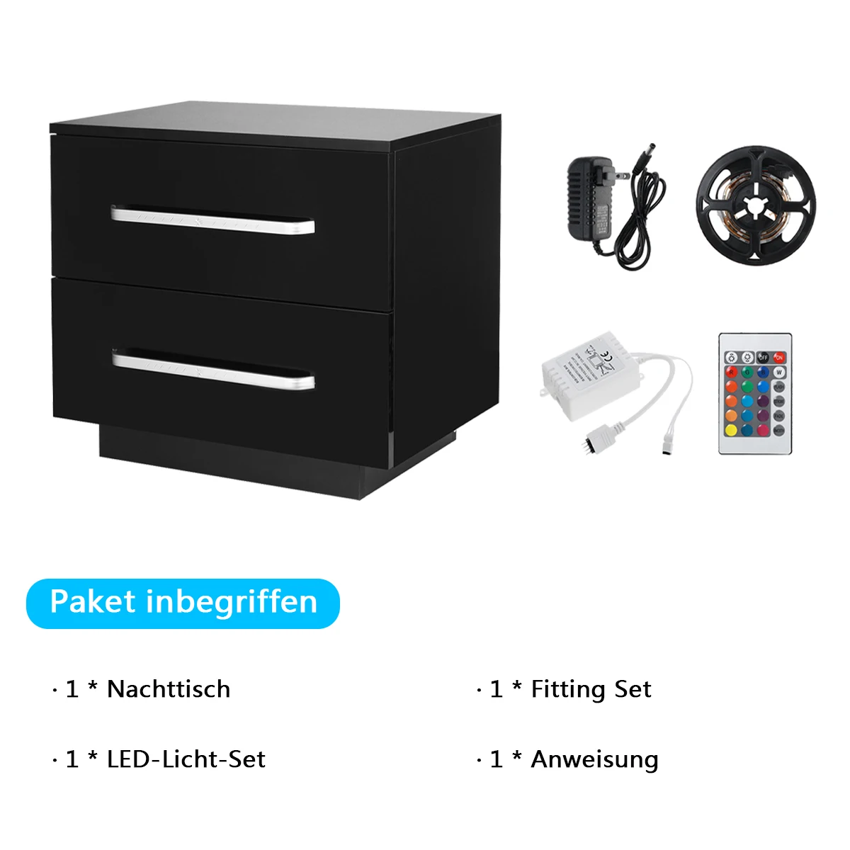 

RGB LED Tea table Coffee Tables Living Room Furniture Modern File Cabinet Storage Organizer Can Also Be Used as Bedside Table