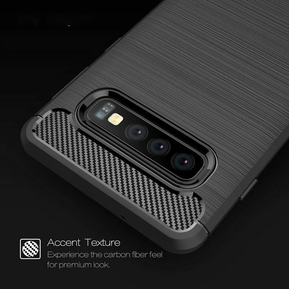 LAPOPNUT Carbon Fiber Shockproof Soft Phone Case for Samsung Galaxy S20 Ultra Note 10 8 9 S10 S10e S9 S8 Plus S7 Edge Back Cover |