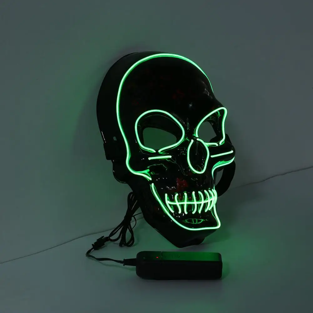 Хэллоуин костюм для женщин взрослых страшный Косплей светодиодный маска лица