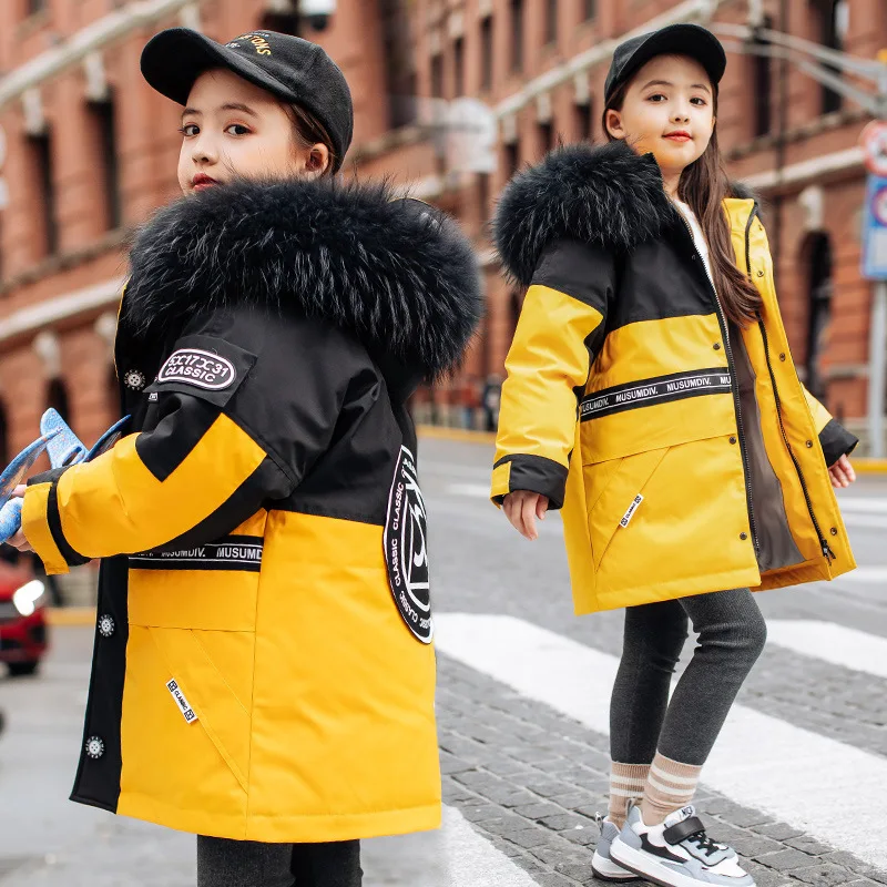 Chaqueta de plum&oacute;n de pato para ni&ntilde;o y ni&ntilde;a, abrigo grueso de invierno, Parka, traje de nieve, 5-14 a&ntilde;os-3