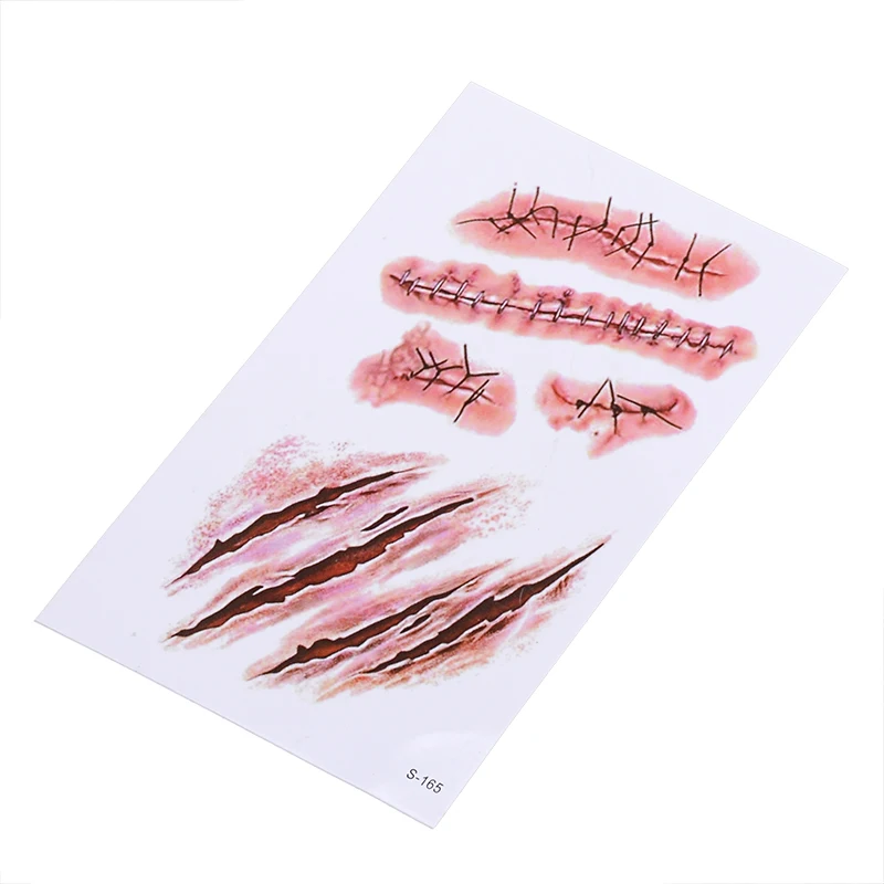 Временные наклейки с изображением зомби страшные на рану шрам для домашней