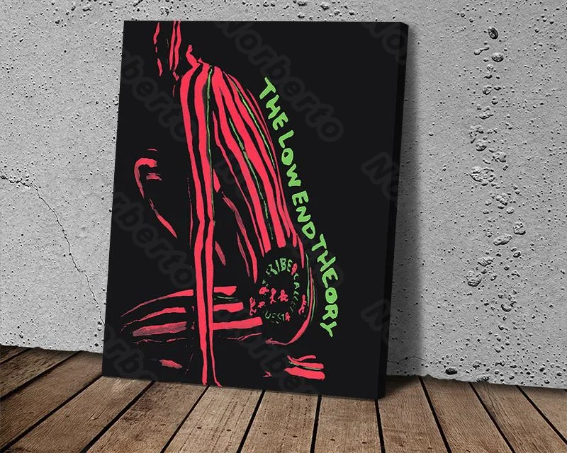 

Modern Art Pictures Canvas Painting Wall Poster Man with Red Stripes Squatted On The Ground Green Letters for Home Rooms Decorat