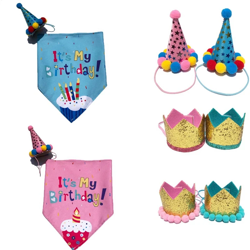 

Pet Dog Accessories Birthday Costume Sequin Design Headwear Cap Hat Christmas Party Supplies Dropshipping Good