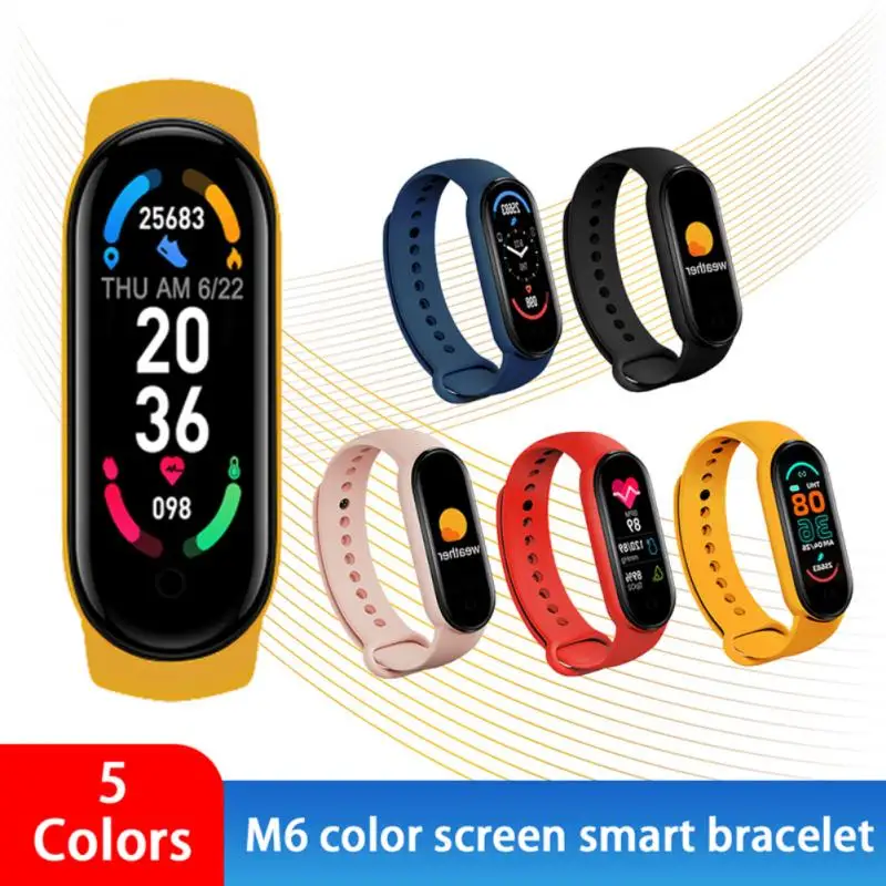 

2021 Смарт-часы M6 для женщин и мужчин, спортивный браслет, Bluetooth Смарт-часы с пульсометром, фитнес-трекер для Xiaomi, Apple, Android, часы