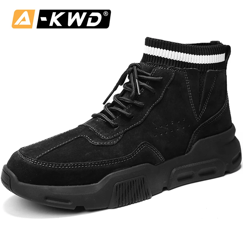 

Fashion Man Winter Shoes Waterproof High Top Work Shoes Pu Leather Men Boots Slip-on Sock Boots Botas Invierno Hombre Ankle Boot