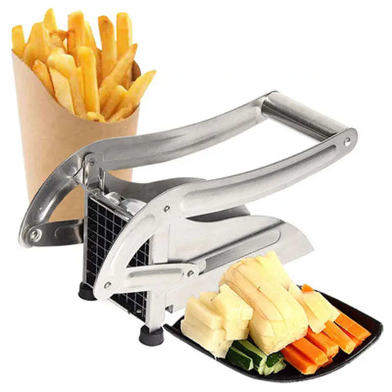 Cortador Manual de patatas fritas de acero inoxidable, m&aacute;quina cortadora de tiras de patatas fritas, herramienta de fabricaci&oacute;n de zanahorias-0