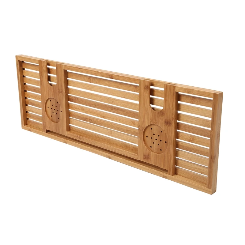

Bamboo Bath Tray Bathroom Shelves Apply for Pad Book Tablet Home Bathrooms Accessories Bathtub Rack Stand Holder