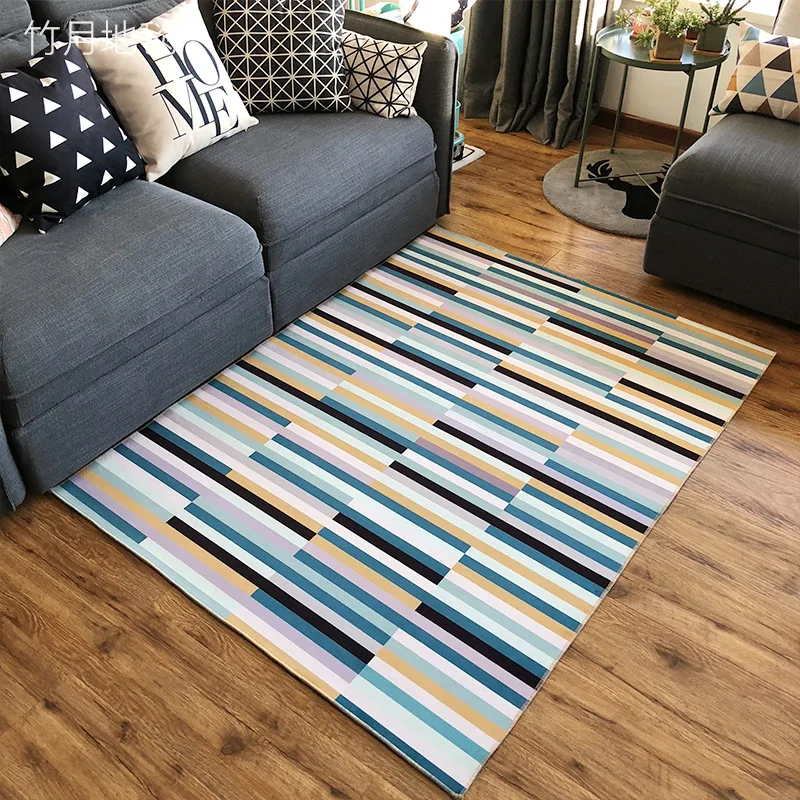 

Nordic Simple Style Carpet Living Room Flannel Printed Rugs Bedroom Bedside Study Room Decor Home Carpets Door Non-slip Soft Mat