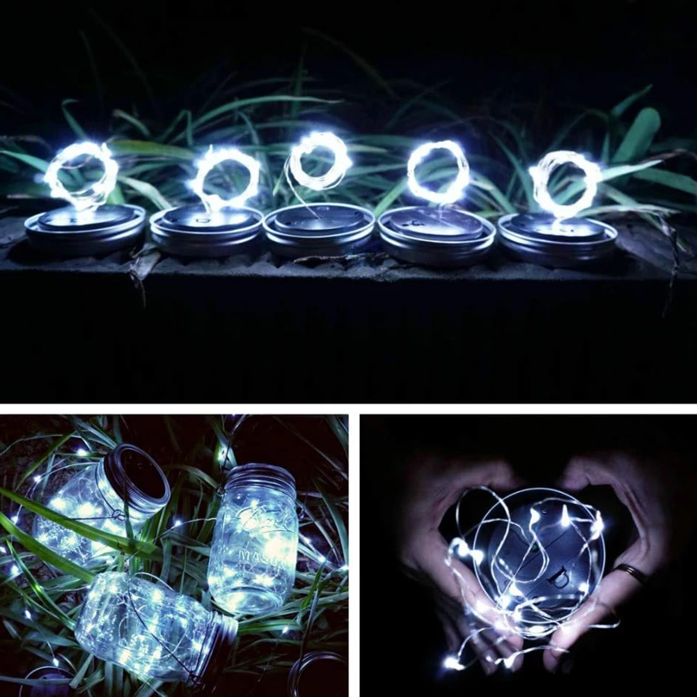 120 LED Solar Ground Lights String Rechargeable Garden Pathway Deck Lamp Fairy Cap Light with Handles 6pcs | Лампы и освещение