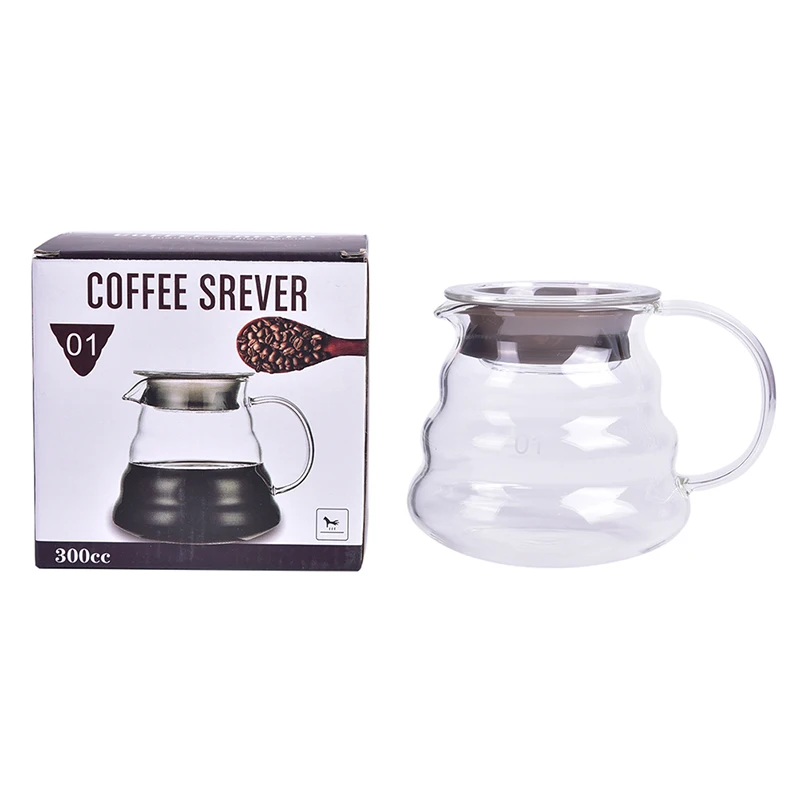 700ML/500ML/300ML Wooden Brackets Glass Coffee Dripper And Pot Set Japness Style Filter Reusable Filters | Дом и сад