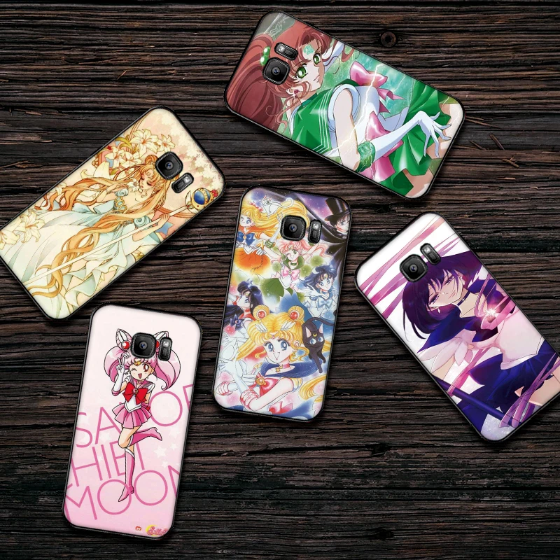 Для samsung S6 S7 Edge чехол для телефона Sailor Moon Beautiful Girl S8 S9 S10 PLUS Мягкий из ТПУ NOTE M10 20 30 |