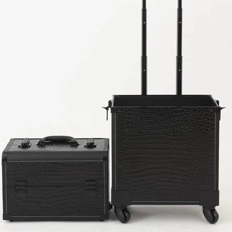 Косметический чемодан на колесиках многофункциональный большой многоуровневый