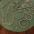 Цепочка-воротник женская, золотистая, толстая, из бисера