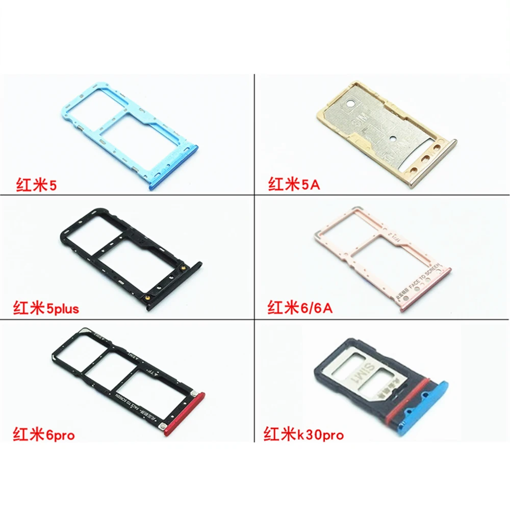 

Slot Holder Dual For Redmi 6 Pro 6A Redmi6 SD SIM Card Tray Reader Socket