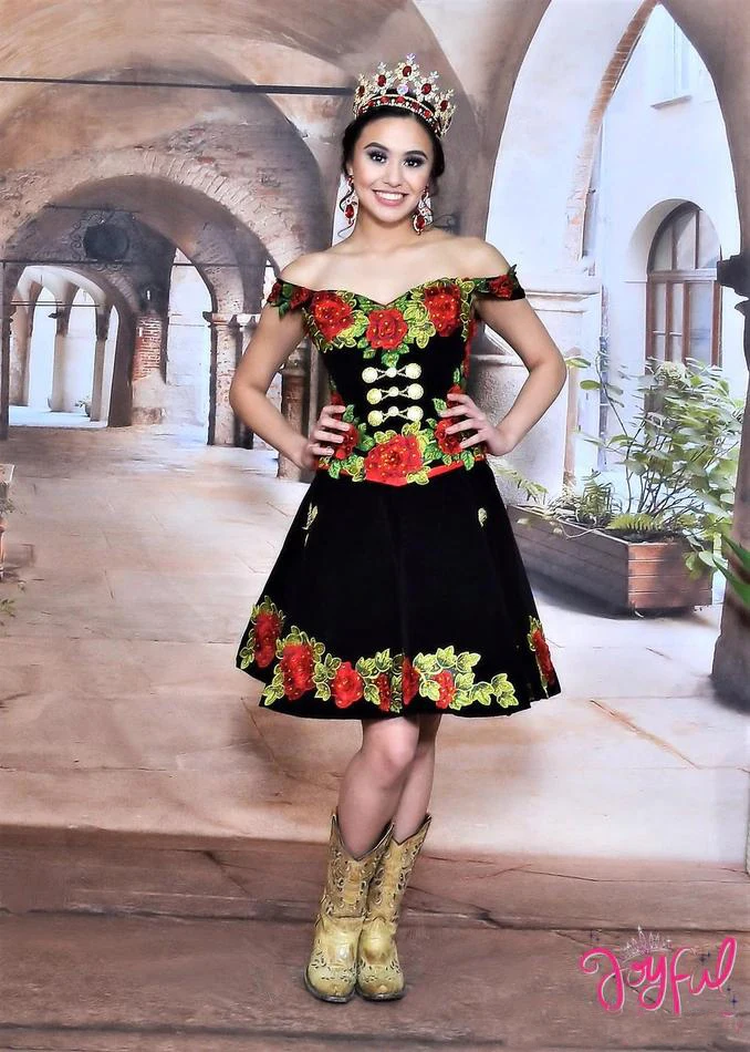 16 Quinceanera платья черного и красного цвета милая многоярусная юбка с цветочной