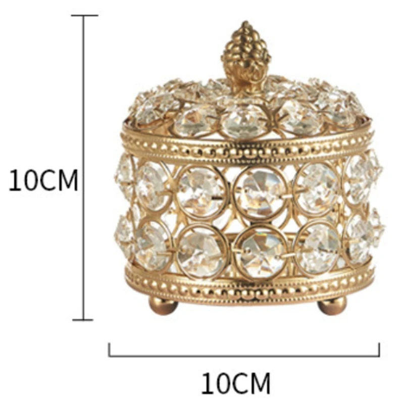 

Small Fashion Crystal Retro Jewelry Storage Box Necklace Earrings Cosmetics Case