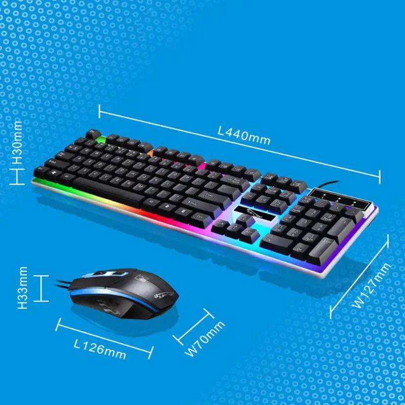 

USB Charging Light Keyboard & Mouse Kit Rainbow LED Gaming Equipment For PS4 Xbox One