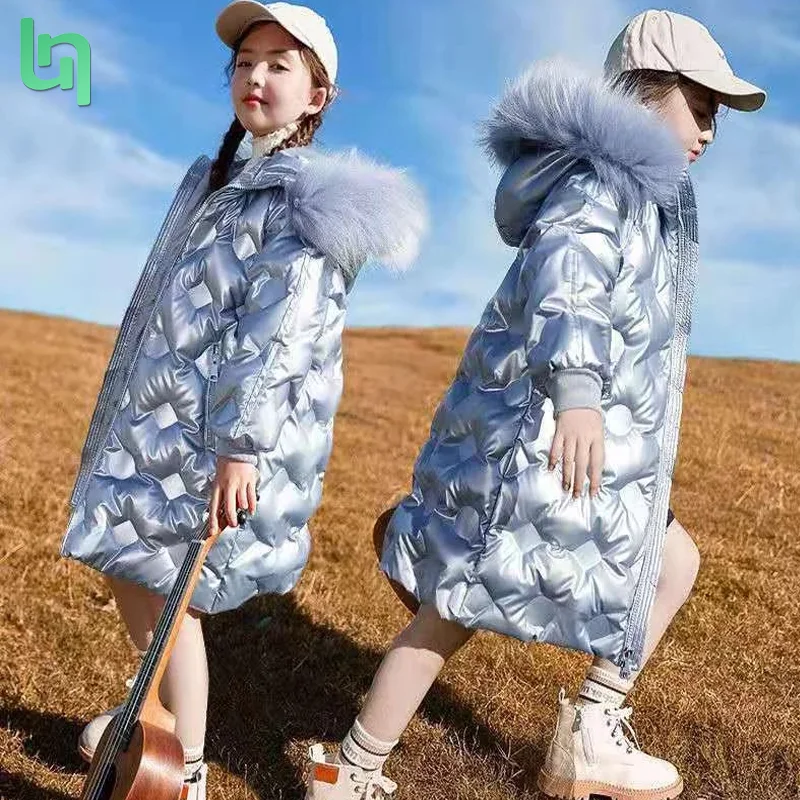 2021 зимняя куртка пуховик для девочек Теплая Верхняя детская одежда парка с