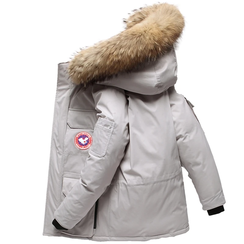 Chaqueta de invierno para fuera de temporada, ropa de trabajo al aire libre de estilo canadiense, abrigo caliente de ganso para pareja-4