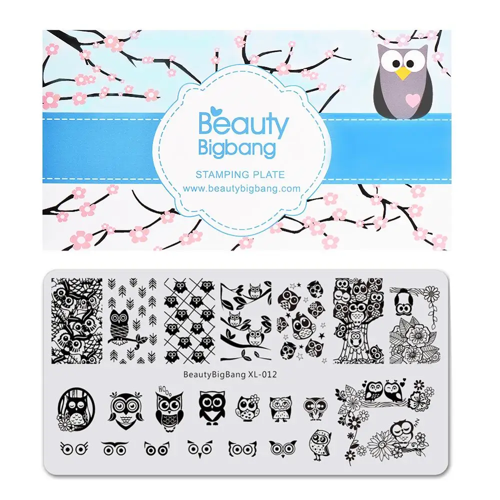 Пластины для стемпинга ногтей BeautyBigBang 6*12 см, пластины для дизайна ногтей с милым рисунком панды, прямоугольные штампы для маникюрных аксессуаров BBB XL-014 - Цвет: 12