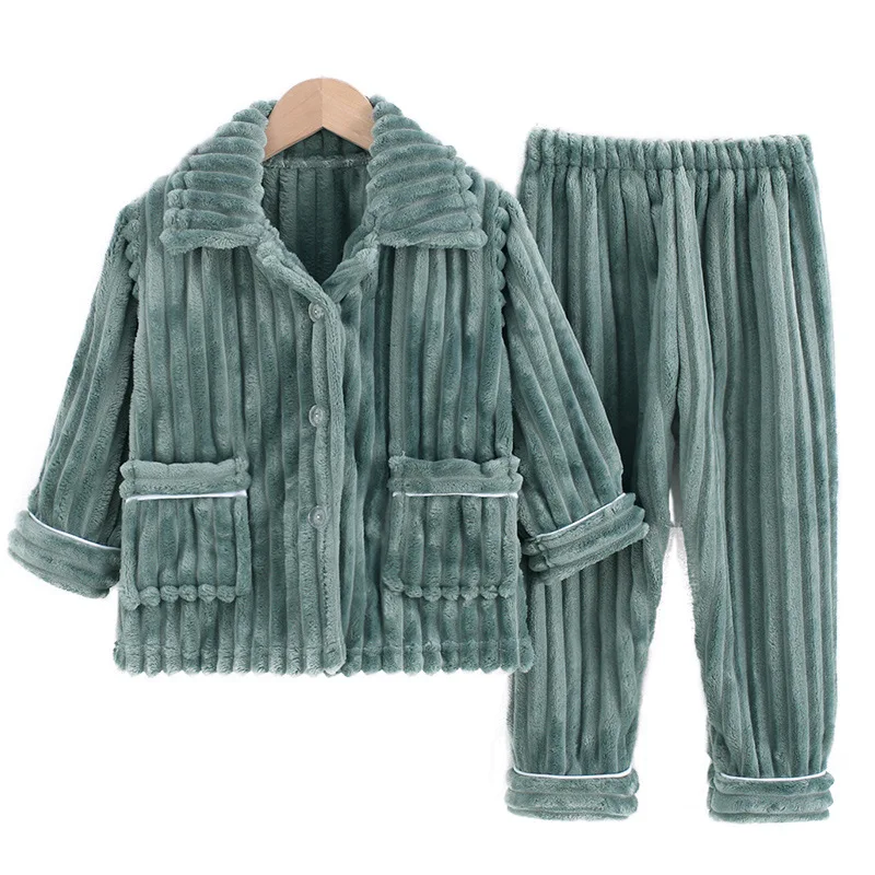 

Зима 2021, пижамный комплект для мальчиков, ночная рубашка для девочек-подростков, Детская домашняя одежда, детская фланелевая теплая Пижама для детей