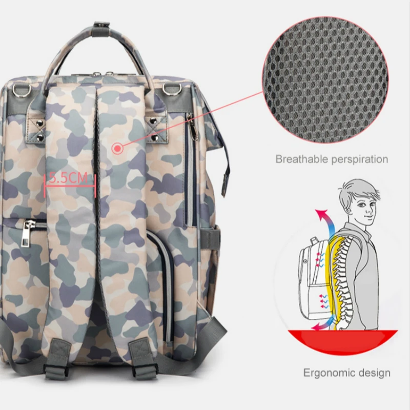 большая сумка подгузники рюкзак расширенным плечевым ремнем водонепроницаемая