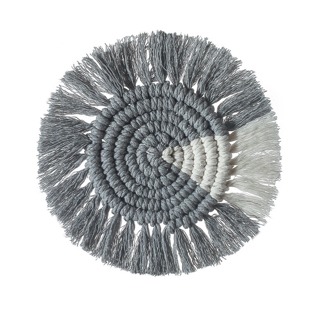 Круглая хлопковая подставка ручной работы изоляционная нескользящий коврик для