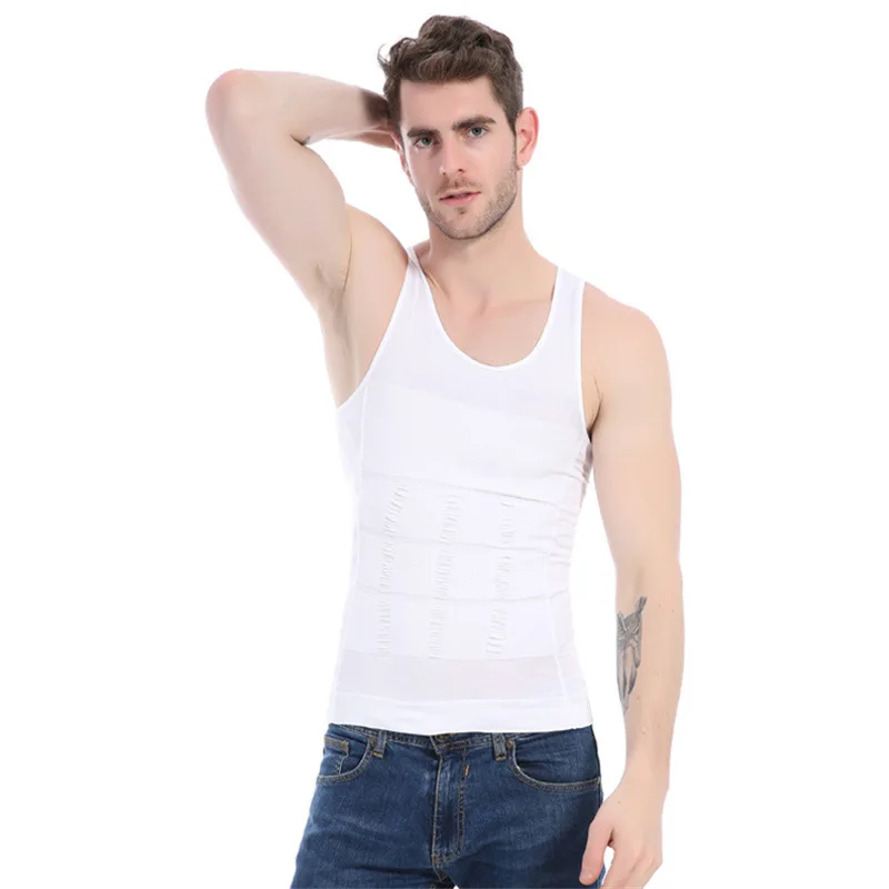 

Versatile Men's belly vest men's corsets men's vest belly vest gym accessories men white tank top sleeveless tops Shirt Simple