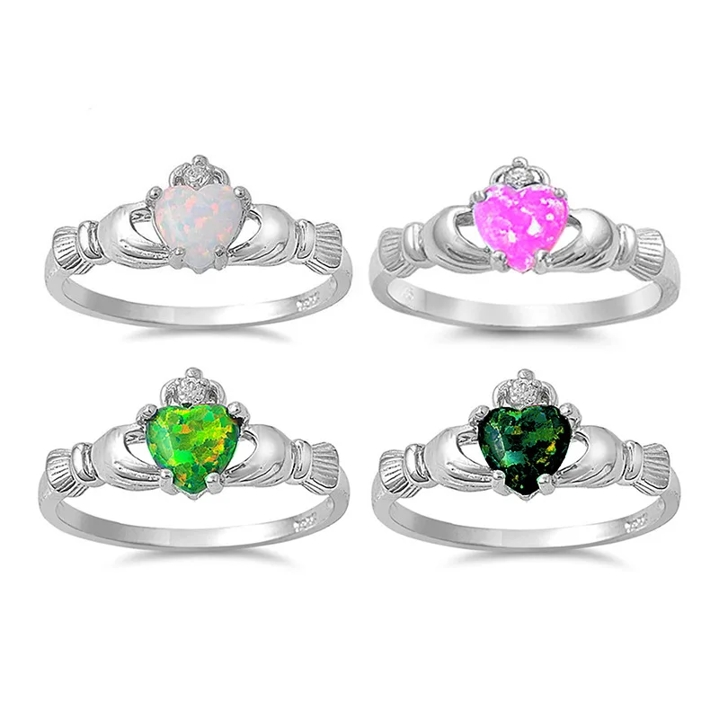 Многоцветное ручное кольцо в форме сердца красивые женские медно посеребрённые