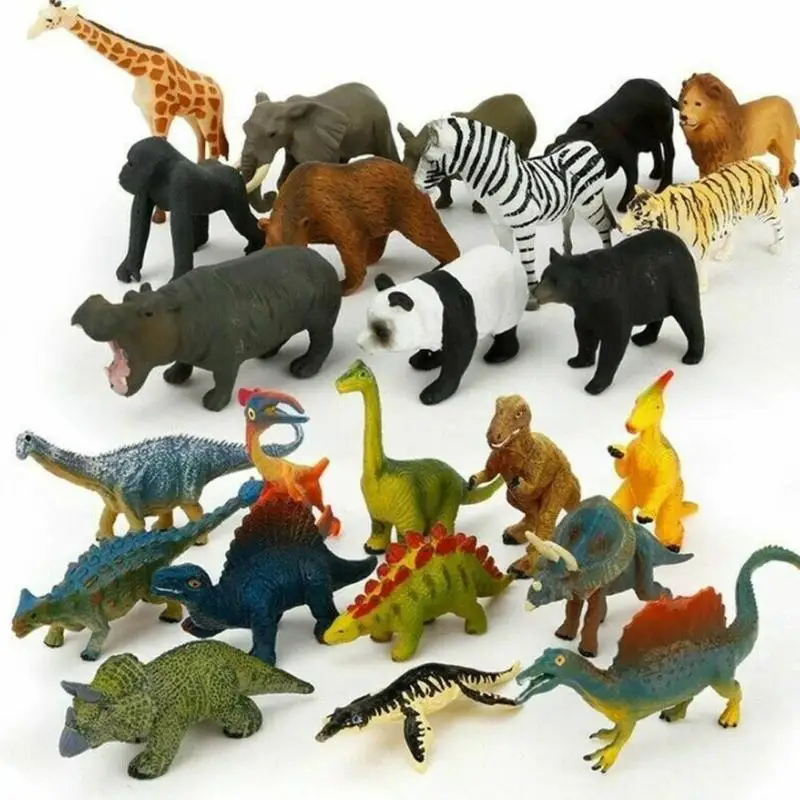 

12pcs/set Mini Simulation Animals Model Cartoon Dinosaurs/Marine Kid set Collection Animals/Wildlife Toy Educational Plasti P9R5