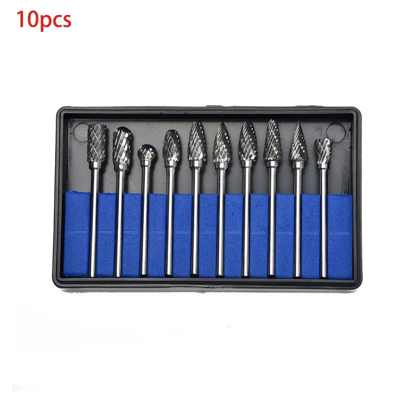 

3*6mm 10pcs CNC Tool Grinders Accessories Tungsten Carbide Cutter Rotary File Woodworking Milling Cutter Polishing Head