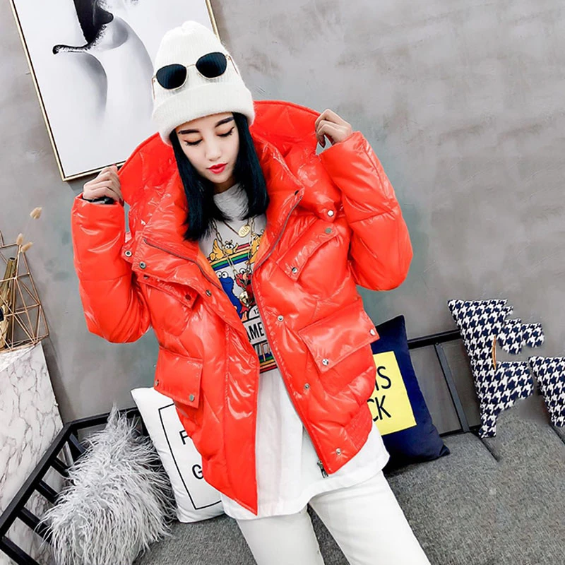 Женская короткая пуховая куртка Повседневная Толстая ветрозащитная