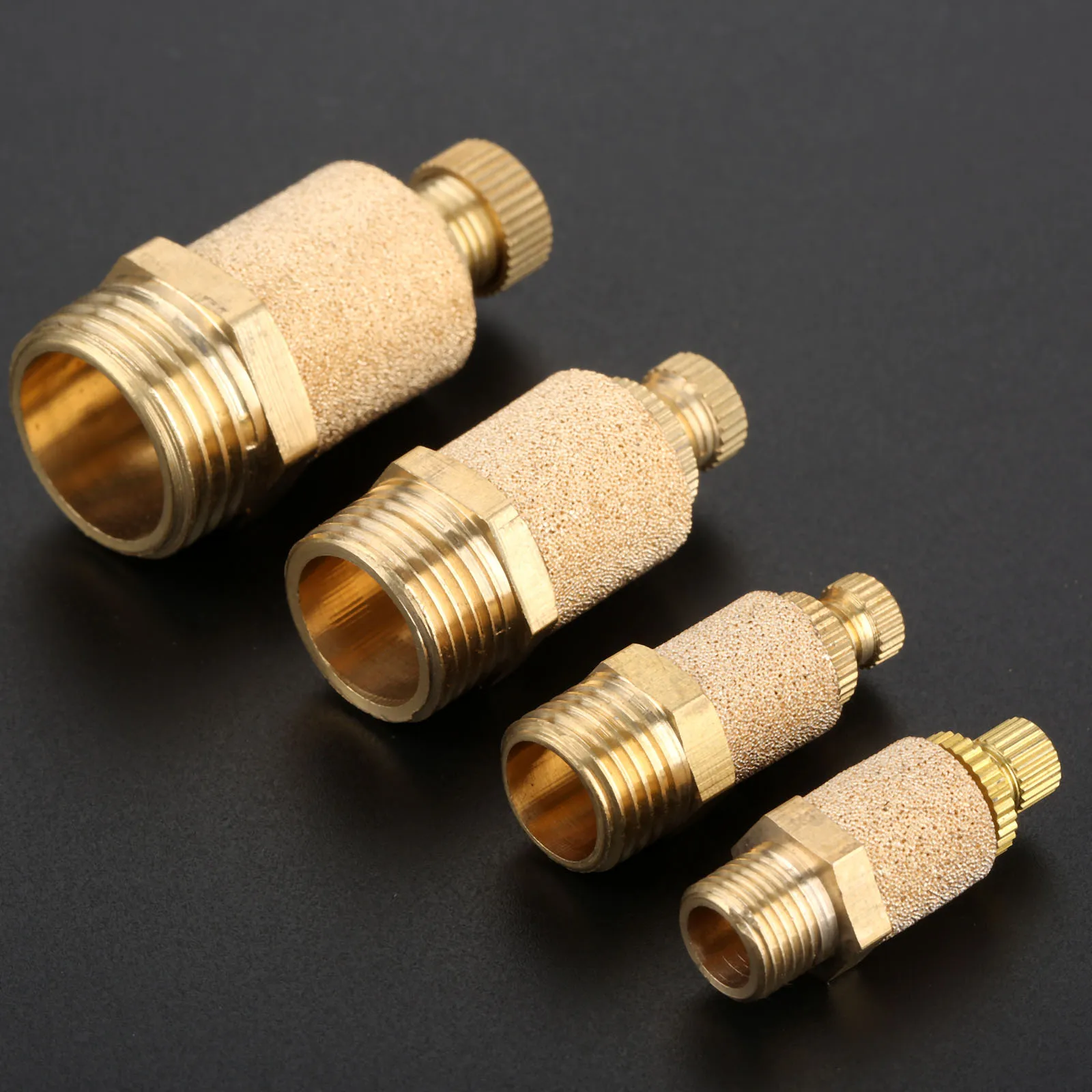 1Pc Brass Pneumatic Muffler Silencer Air Filter Flow Speed Controller Sintered 1/8&quot 1/4&quot 3/8&quot 1/2&quot Threaded SLL-01/02/03/04 -