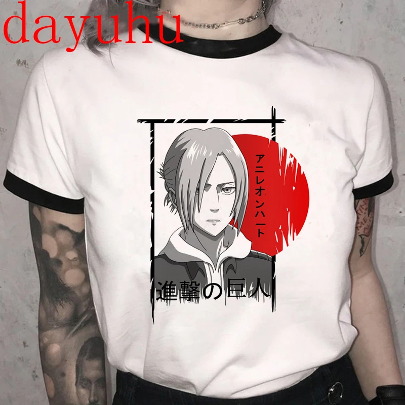 Футболка женская Kawaii атака на Титанов в стиле аниме хип-хоп | Женская одежда