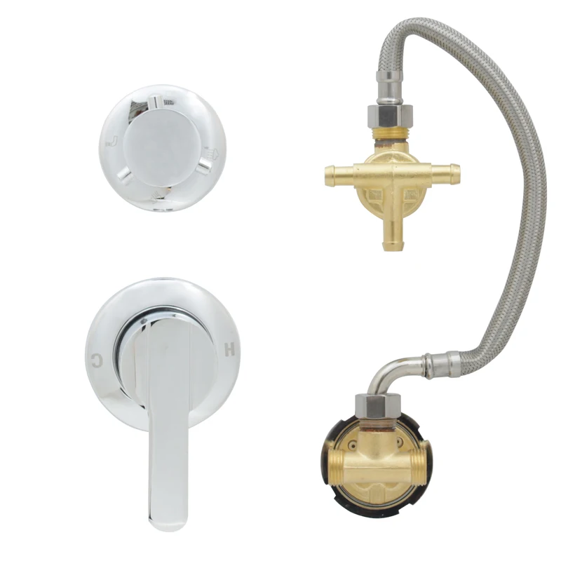 

3 Ways Water Outlet Screw Thread Mixing Valve Brass Bathroom Shower Mixer Faucet Tap Cabin Panel Steam Room Screen Intubation