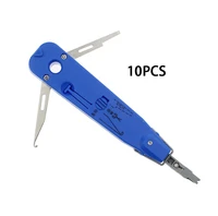 10pcs professional blue krone lsa plus punch down tool kit with sensor for telecom phone rj11 impact network cat5 rj45 cord