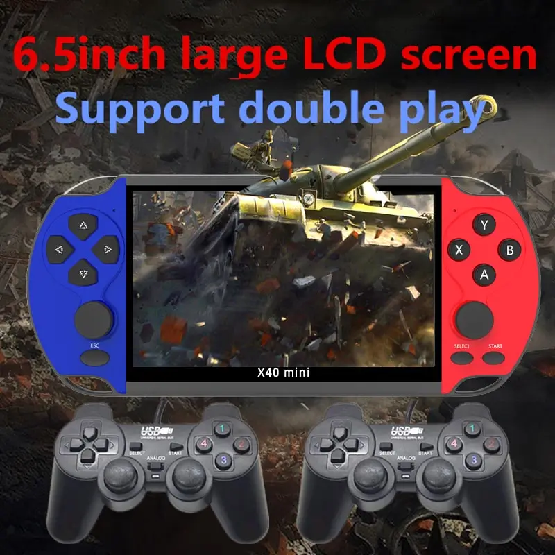 

Игровая консоль CZT 6,5 дюйма с HD-экраном для двух игроков, игровая консоль со встроенным эмулятором 11000 игр аркада/cps/neogeo/gbc/snes/fc/md