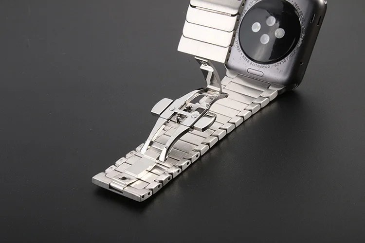 Роскошный браслет FOHUAS из нержавеющей стали для apple watch серии 1, 2, ремешок iwatch из нержавеющей стали 42 мм с адаптерами