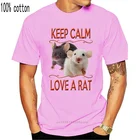 Футболка с надписью Keep Calm Love A Rat Gift Можно персонализировать. Грызунок Крыса Мышь подарки (большой) тонкий