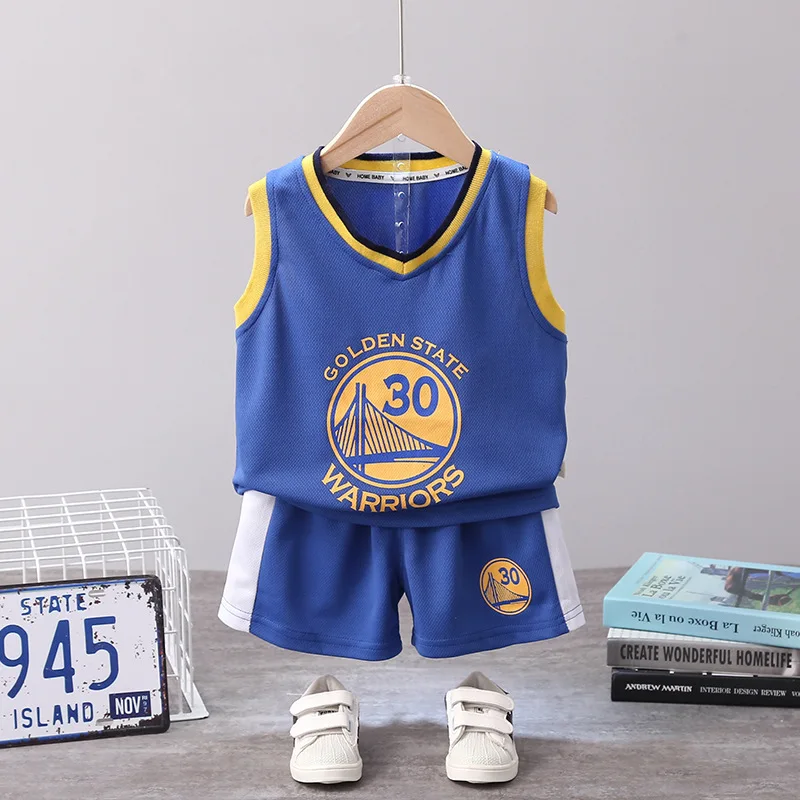 

0-5Years New Summer Infant Boys Basketball Clothing Toddler Girls Letter Sleeveless Tops+Shorts Kids Baby Sports Clothes Sets