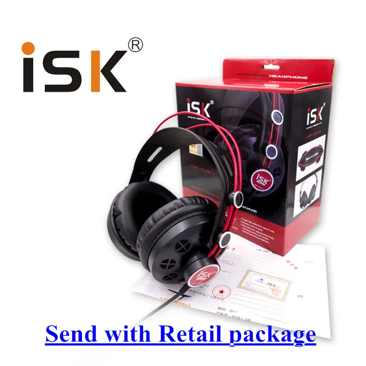 Полуоткрытые динамические стереонаушники ISK HP-580 HP 580 с монитором DJ-гарнитура
