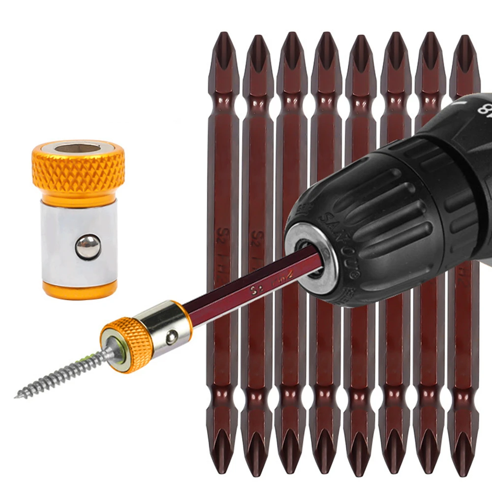

S2 Electric Screwdriver Bit With Magnetic Ring 6.35mm Double-head Phillips Screwdriver Drill Set Tool
