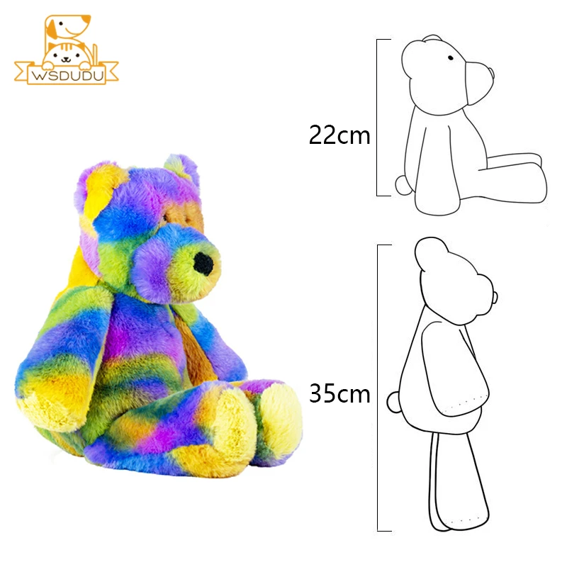 Радужный кролик медведь свинка красочные милые животные плюшевые мягкие игрушки